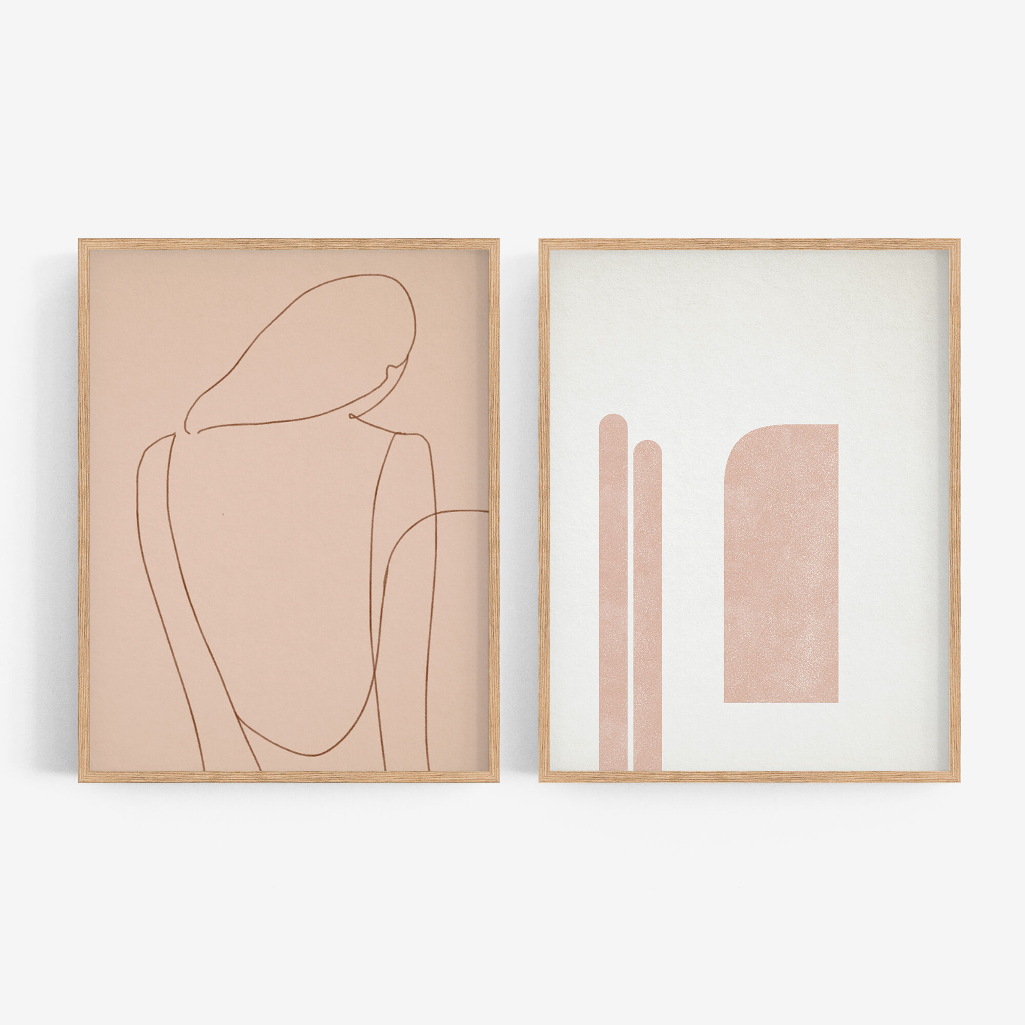 Pair of prints, abstract wall art set of two, 50x70cm