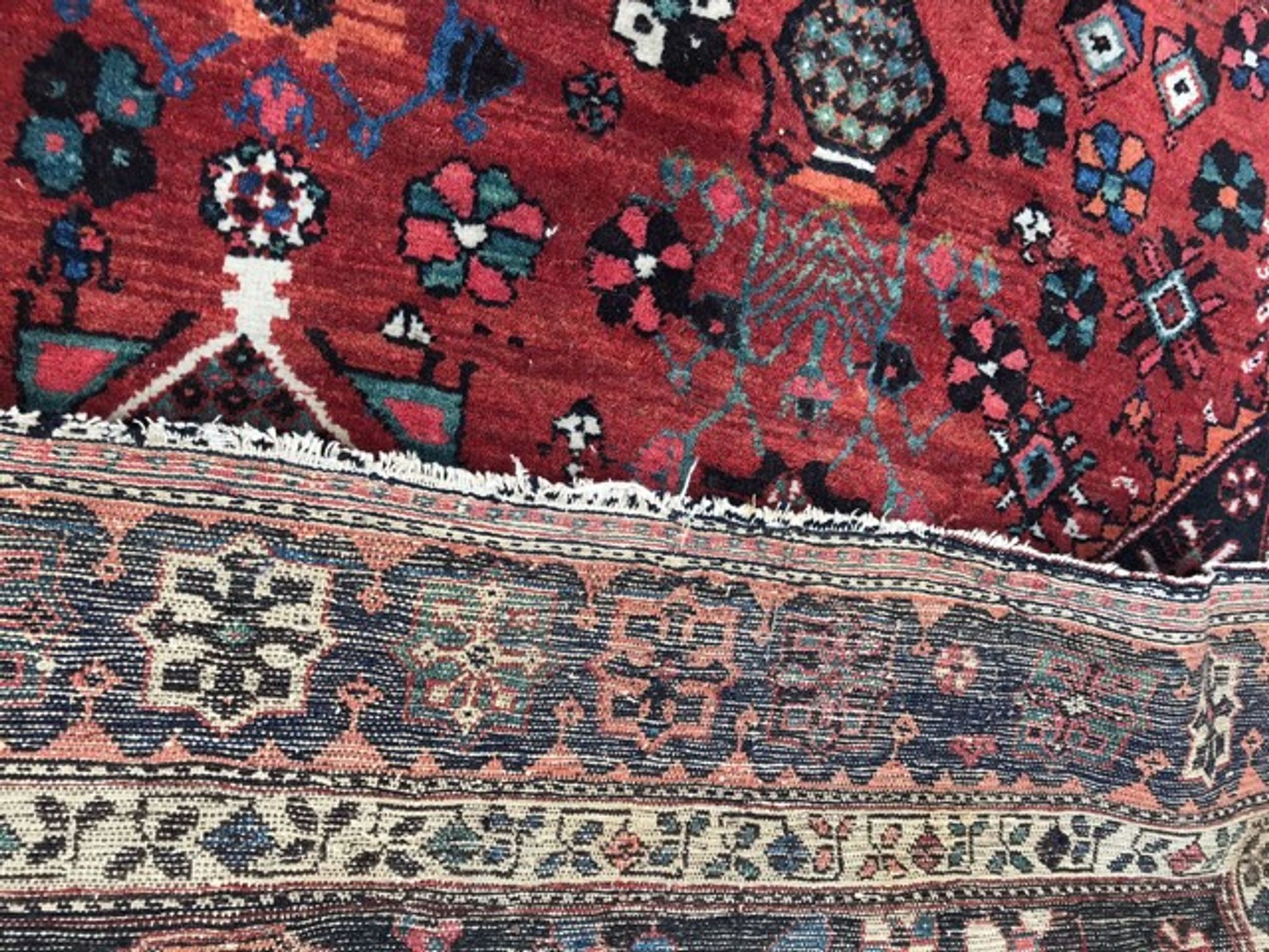 Very beautiful antique Persian carpet Malayer handmade 180x322 cm