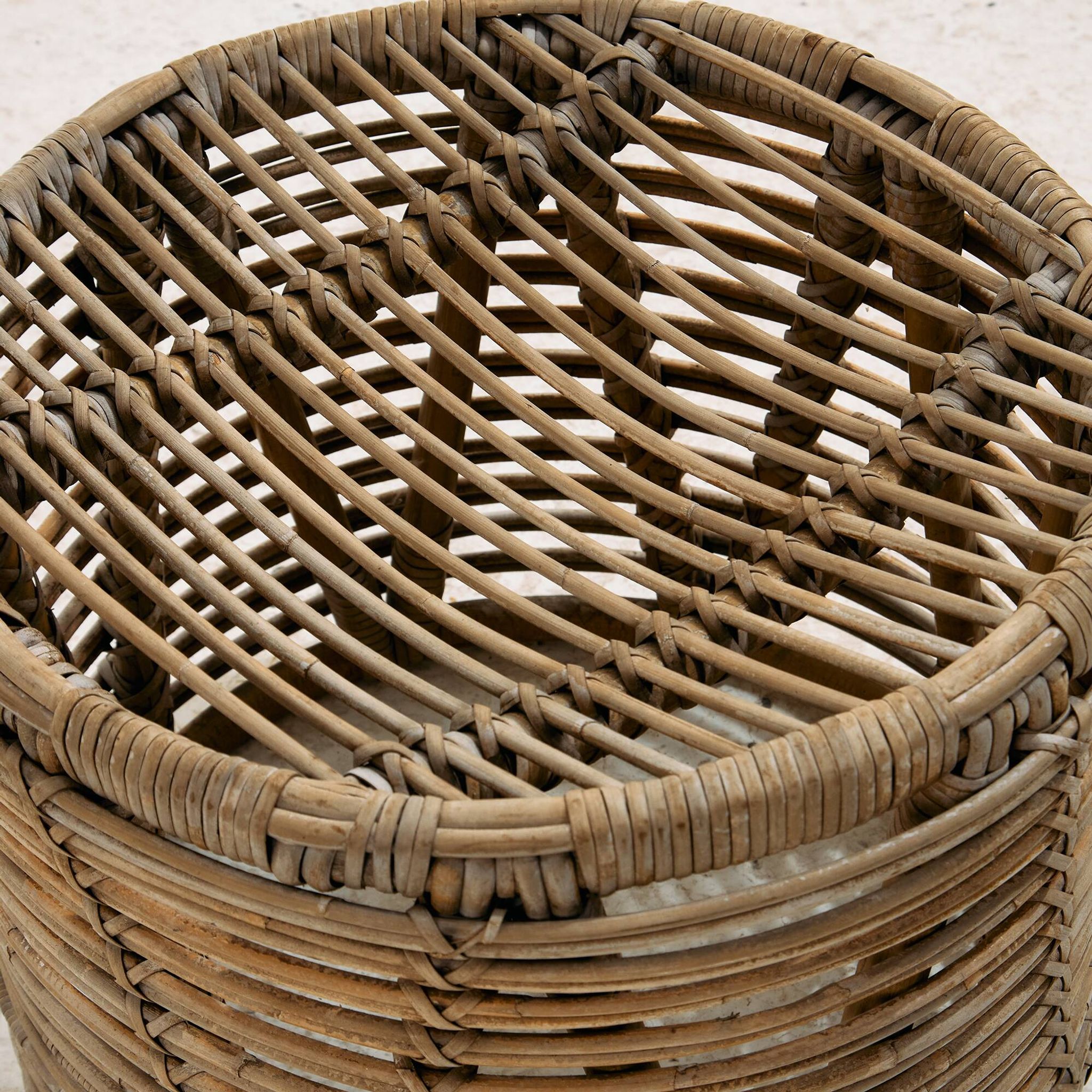 Rattan and bamboo set, Set of 2