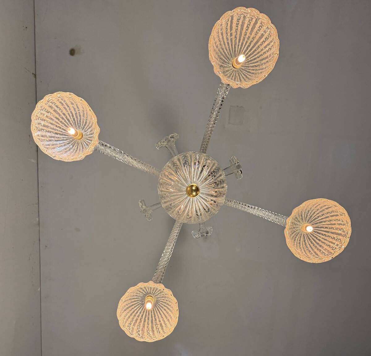 Colourless Venetian glass lustre from Murano circa 1930