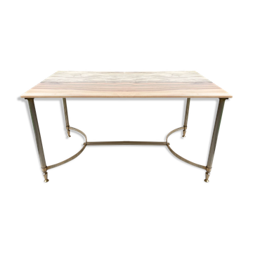 Table basse en marbre et laiton style néoclassique