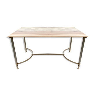 Marble and brass coffee table neoclassical style