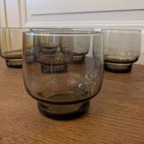 6 smoked glass water glasses