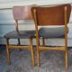 Set of 2 vintage Scandinavian chairs in teak and black faux leather by Kofod-Larsen, Denmark, 1960s.