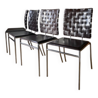 Leather and chrome chairs