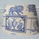 Abat-jour toile de jouy bleu