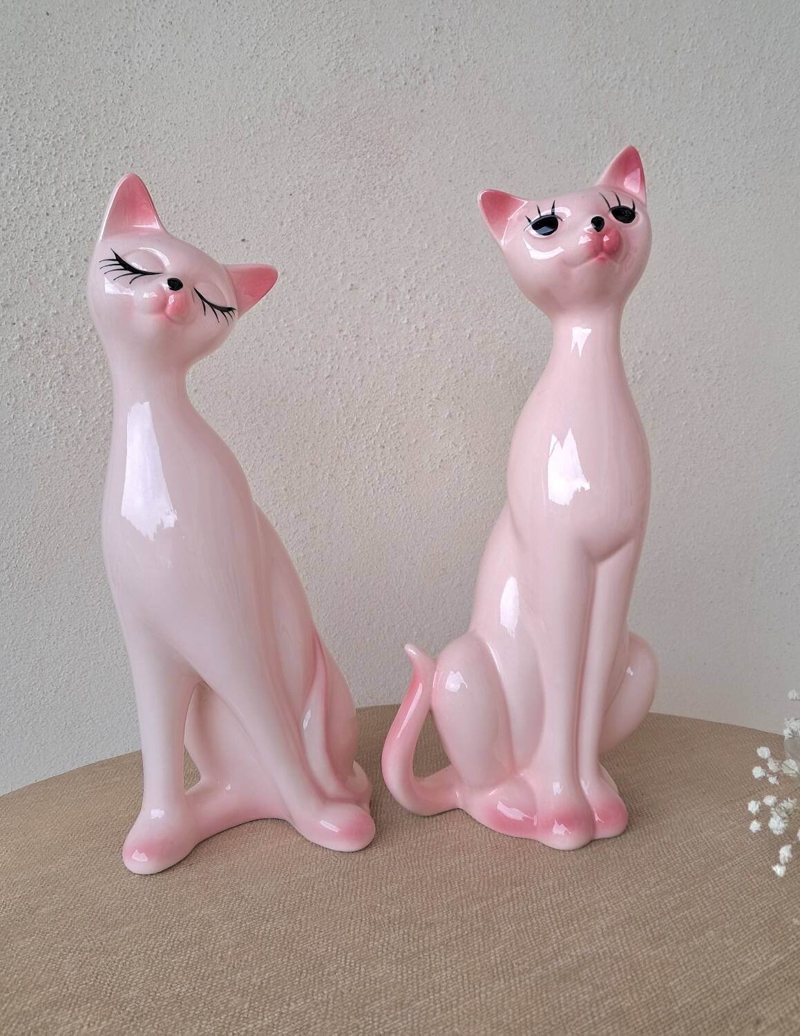 Vintage ceramic cat statue