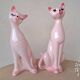 Vintage ceramic cat statue