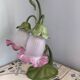 Lampe à poser en métal et tulipes en pâte de verre style art nouveau