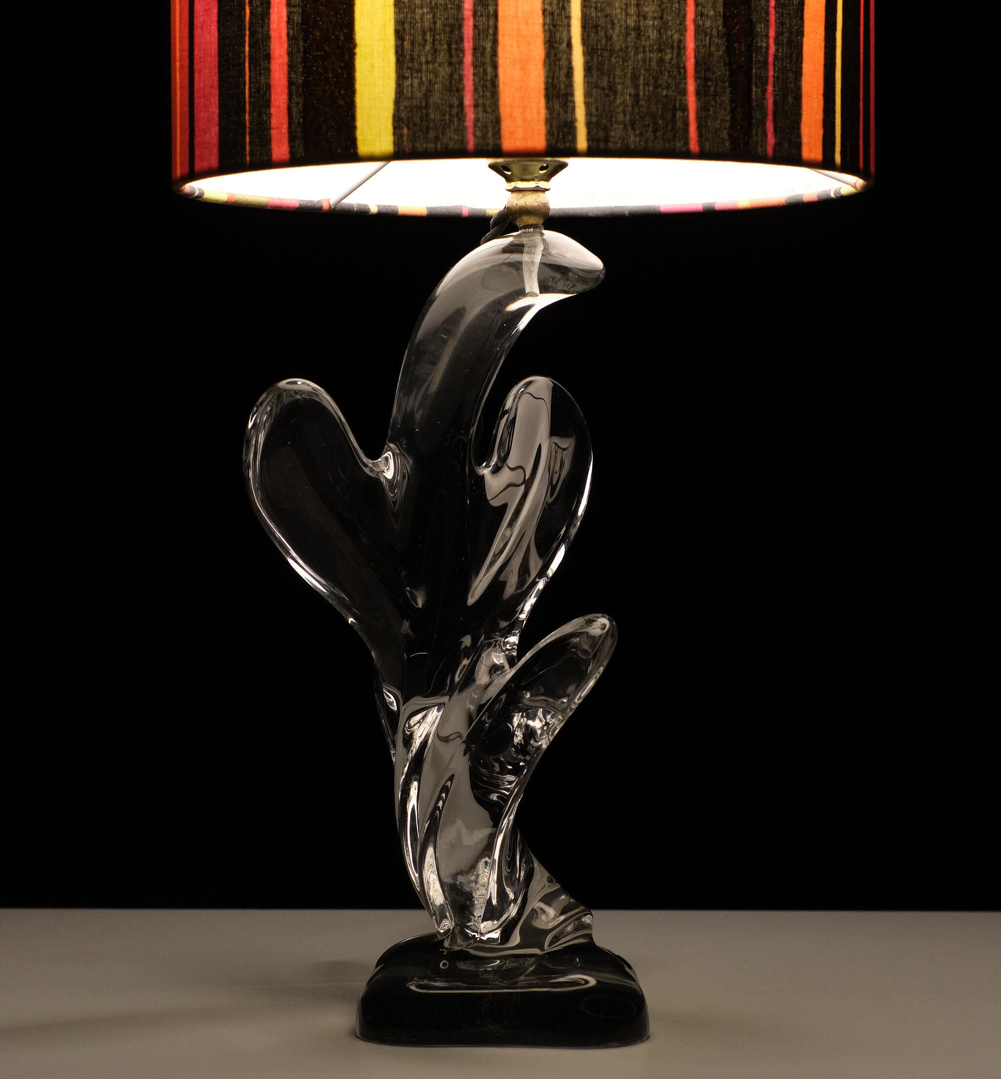 Chrystal Glass Cactus Table Lamp Vannes the Chatel, France, 1960s