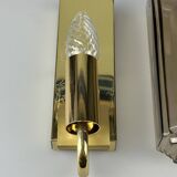 1960s/70s Wall Lamp Glashütte Limburg Germany Glass & Metal Age Design