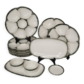 Oyster service in Gien earthenware, 1960