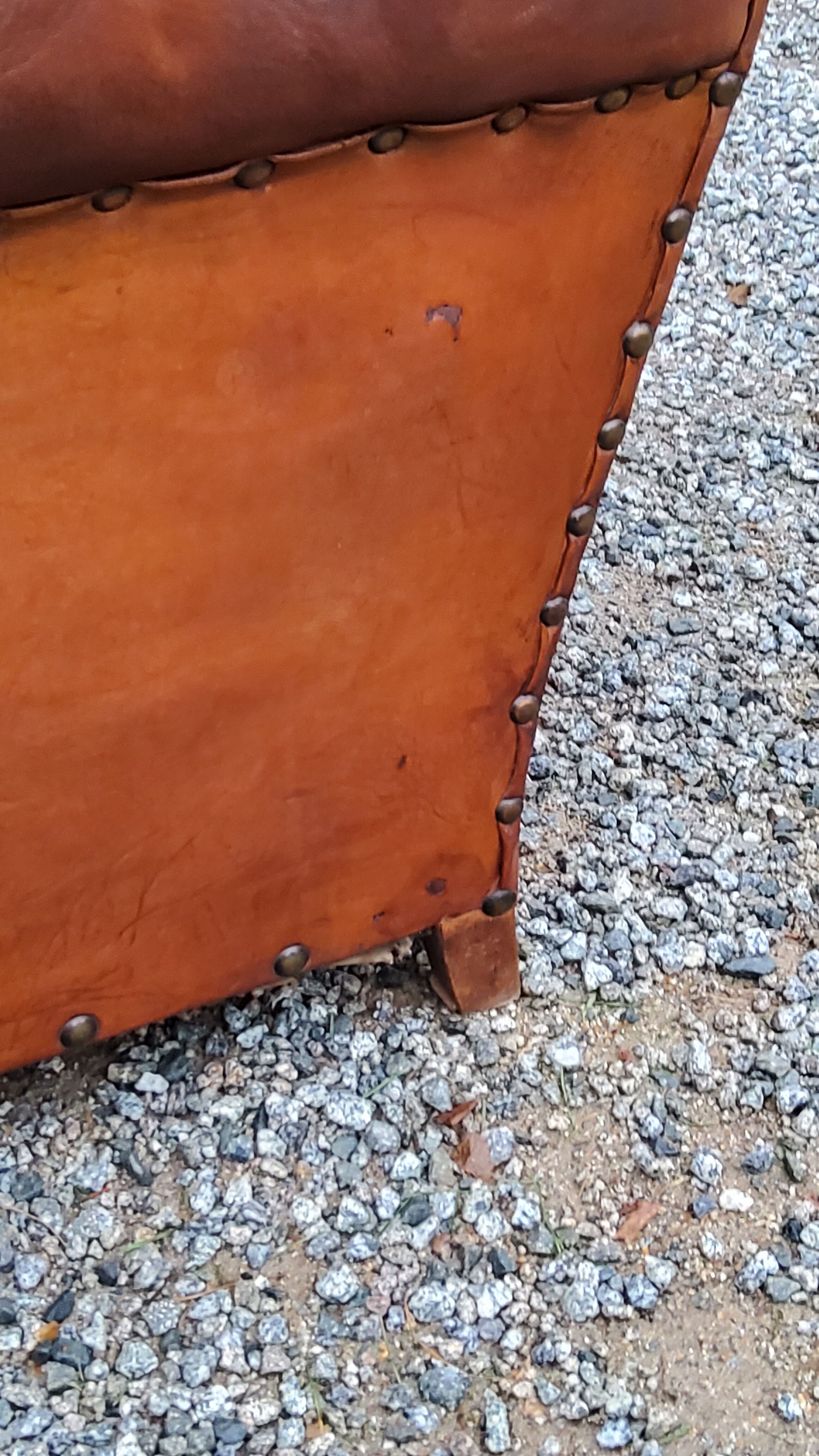 Leather club armchair back mustache from the 30s