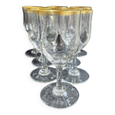 8 Verres à vin Daum putoisés or