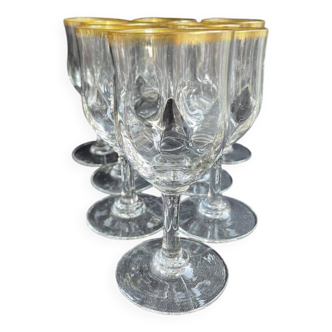 8 Daum gold-plated wine glasses