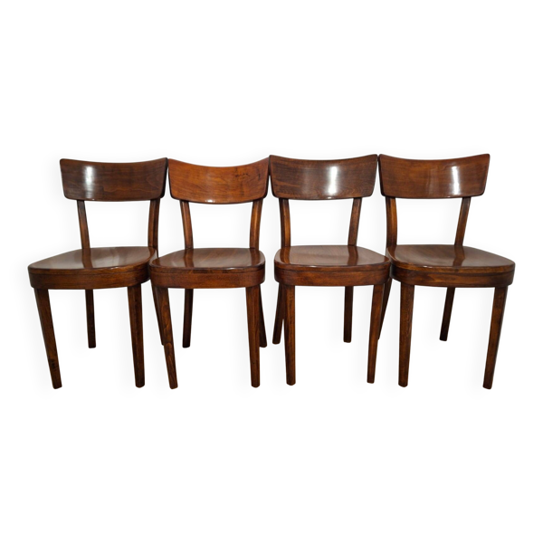 Ensemble de quatre chaises tchécoslovaques des années 1960