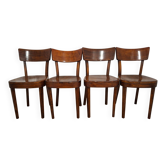Ensemble de quatre chaises tchécoslovaques des années 1960