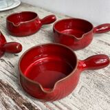 Enamelled ceramic fondue pots