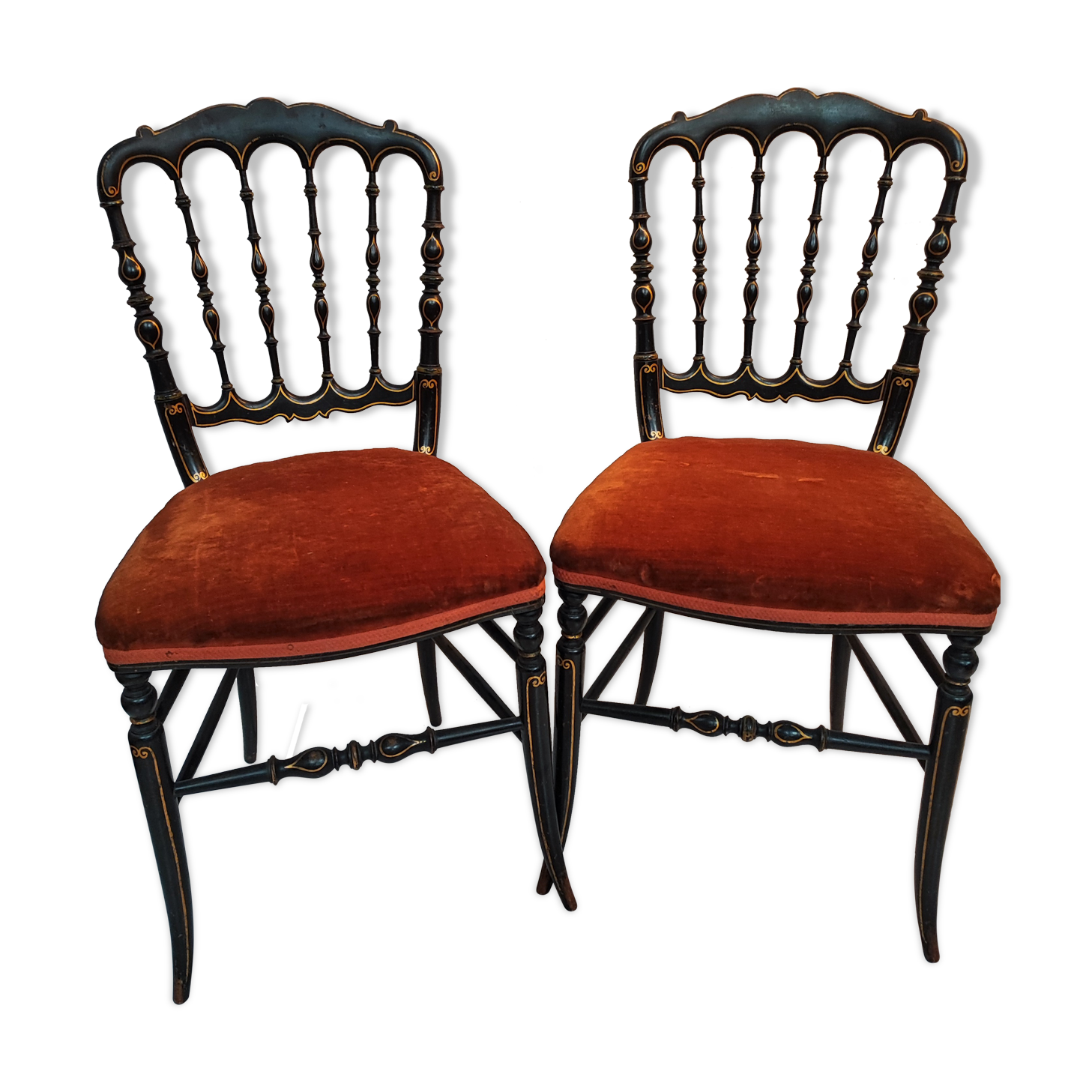 Paire de chaises Napoléon III modèle Opéra