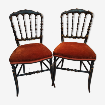 Paire de chaises Napoléon III modèle Opéra