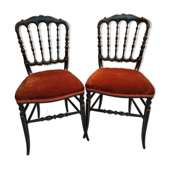 Pair of chairs Napoleon III model Opera