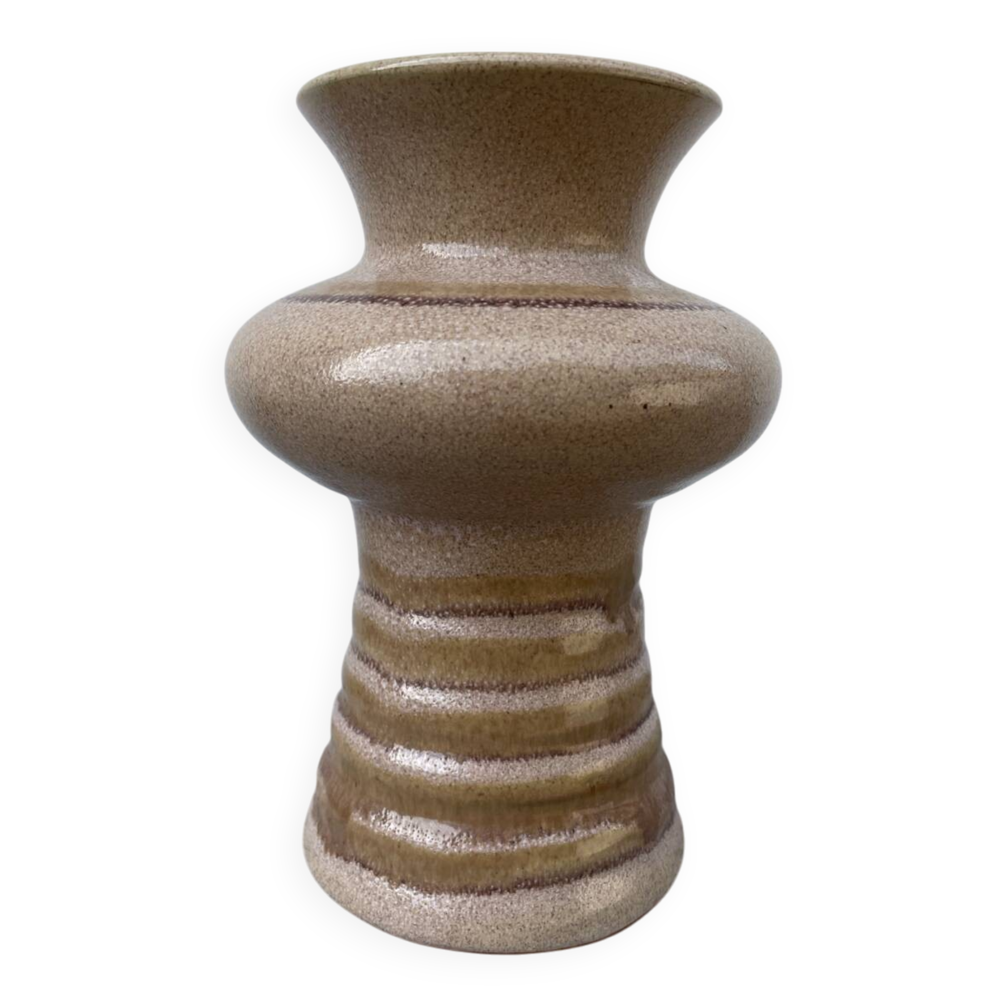 Vase en grès beige 1970