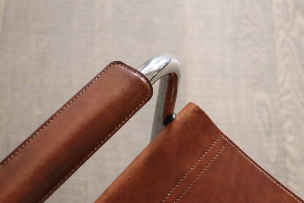 MG5 dining chairs in cognac leather and chrome by Mart Stam & Marcel Breuer, 1960s