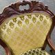 2 Louis XV cabriolet armchairs in wood and embroidered golden fabric.