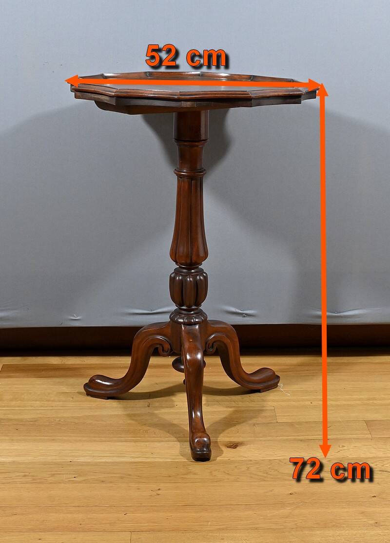 Mahogany Tripod Pedestal Table, Louis Philippe Style – 2nd half of the 19th century