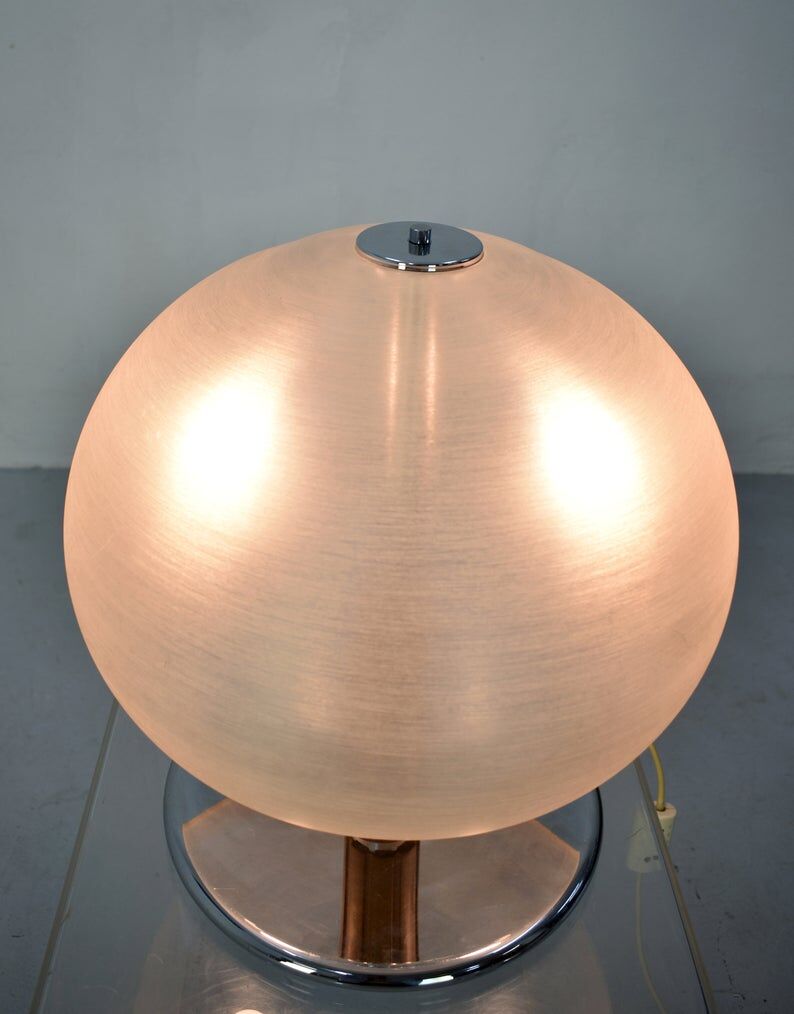 Vintage italian table lamp acrylic mushroom shaped shade, 1970's