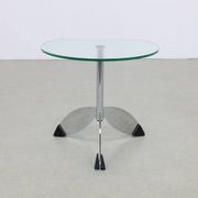 Postmodern side table in metal & glass, 1980s