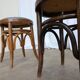 Pair of Vintage Bentwood Stools / Thonet Style / Upholstered Seat in Blue