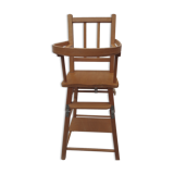 doll high chair with bars, light wood