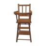 doll high chair with bars, light wood