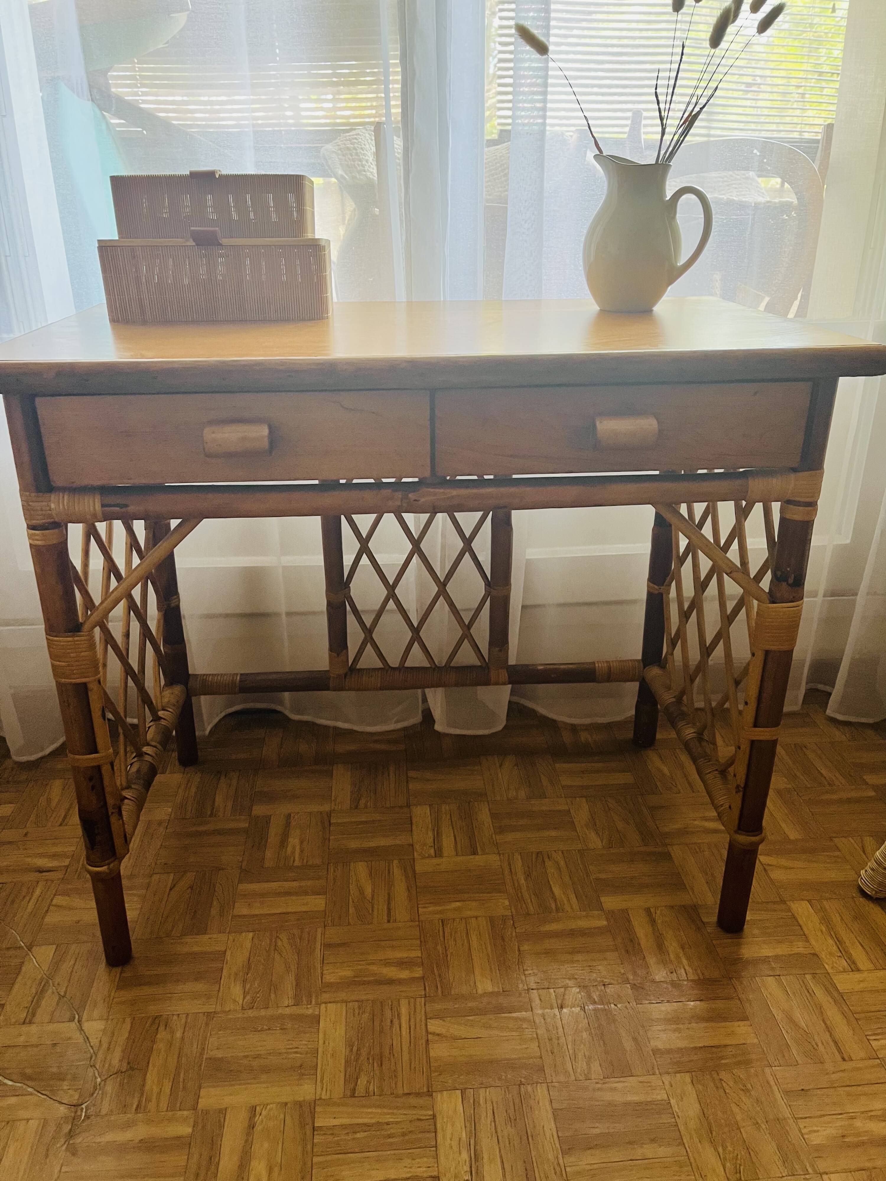 Vintage rattan desk