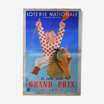 1939 National Lottery Poster "Grand Prix"