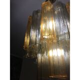 Fume’ and ambra “tronchi” murano glass chandelier d50