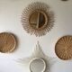 Sun vintage 70 cm braided rattan mirror