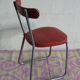 Chair in red leatherette and chrome metal vintage 1950