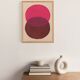 Peinture sur papier 30x40 rose et marron signée Eawy