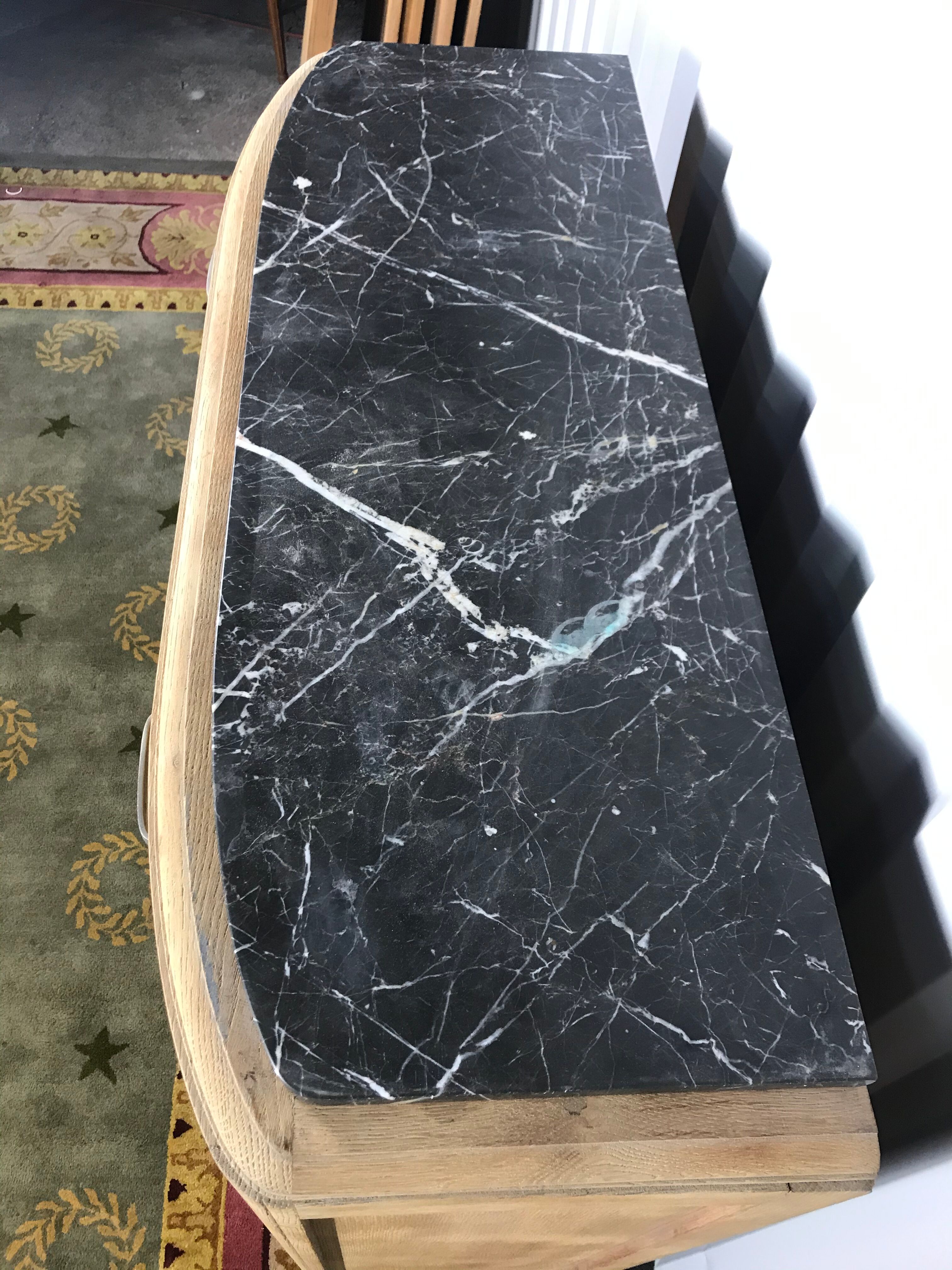 Art Deco oak buffet erased marble