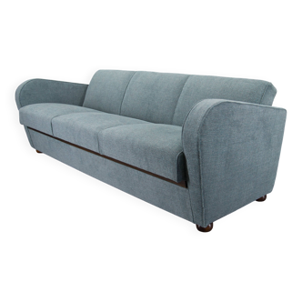 Newly Upholstered Art Deco Sofa / Folding Bed by Halabala, 1930s