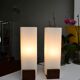 Pair of Louis Kalff opaline and teak wall lights from the 1950s/60s