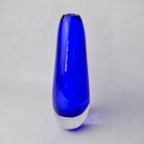 Blue sommerso vase by seguso, Murano glass, Italy, 1970