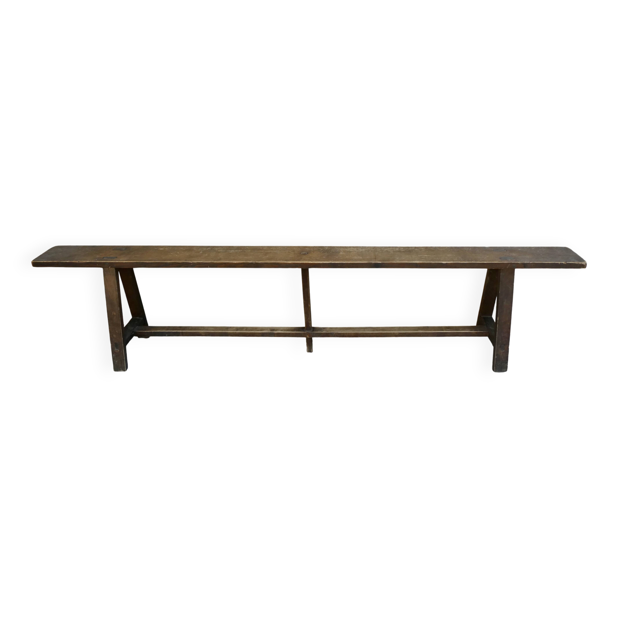 Old solid wood bench, 2 m