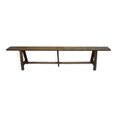 Banc ancien en bois massif, 2 m