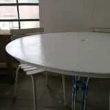 Guerin metal garden table, bistro table, cast foot