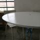 Guerin metal garden table, bistro table, cast foot