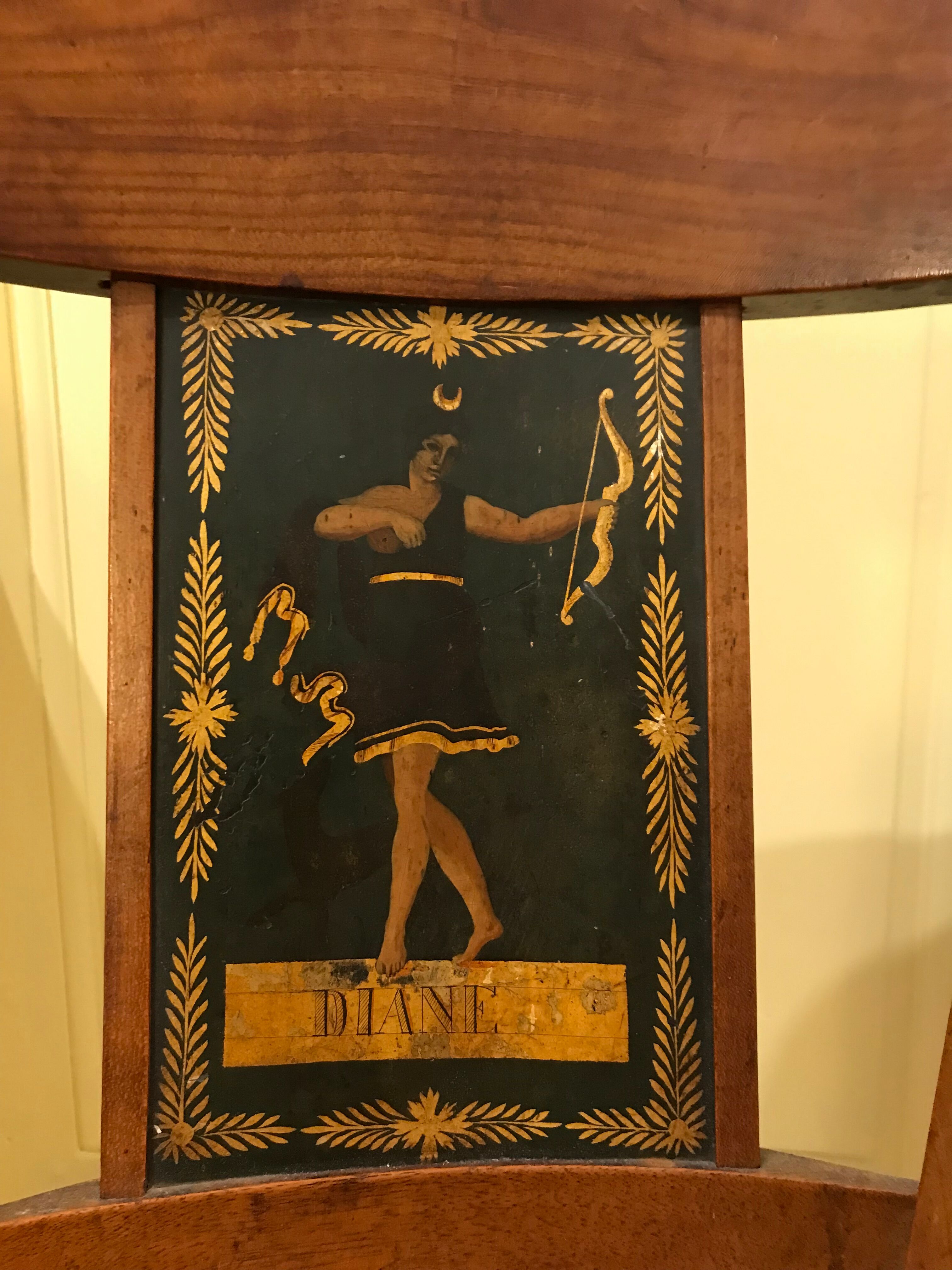 Chair with headband representing Diane early 19th century.