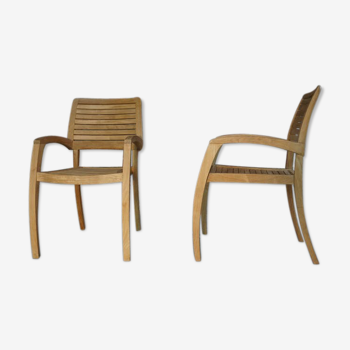 Pair of teak chairs